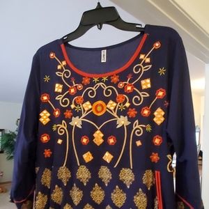 Ethnic Style Dress Top Tunic L
